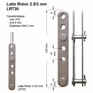 2.5/3mm Latte  Trous - Axe 6mm