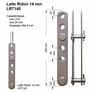 14mm Latte  Trous - Axe 20mm