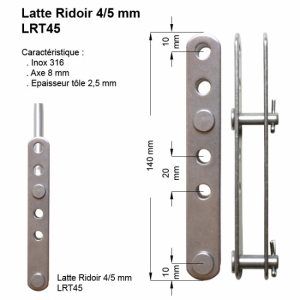 4/5mm Latte  Trous - Axe 8mm