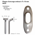 10mm Plaque Ancrage Embout En T